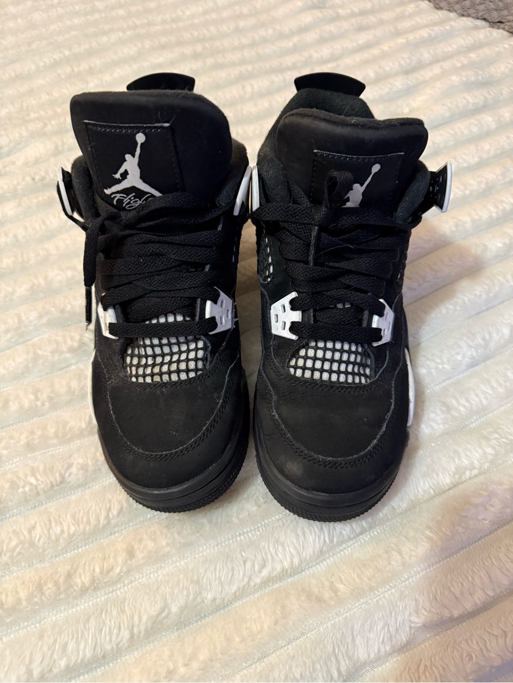 Jordan Kids Black and White Retro Style Sneakers